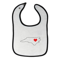 Cloth Bibs for Babies North Carolina Heart Love States Baby Accessories Cotton - Cute Rascals