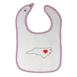 Cloth Bibs for Babies North Carolina Heart Love States Baby Accessories Cotton - Cute Rascals