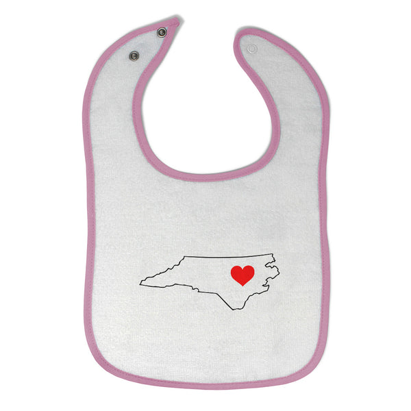 Cloth Bibs for Babies North Carolina Heart Love States Baby Accessories Cotton - Cute Rascals