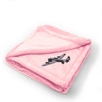 Plush Baby Blanket Military Plane Halifax Bomber Embroidery Polyester