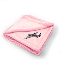 Plush Baby Blanket Military Plane Halifax Bomber Embroidery Polyester