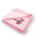 Plush Baby Blanket Pontoon Plane Embroidery Receiving Swaddle Blanket Polyester