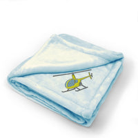 Plush Baby Blanket Sightseeing Helicopter Embroidery Receiving Swaddle Blanket