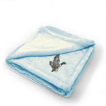 Plush Baby Blanket Flying Duck Embroidery Receiving Swaddle Blanket Polyester