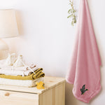Plush Baby Blanket Flying Duck Embroidery Receiving Swaddle Blanket Polyester