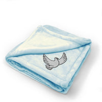 Plush Baby Blanket Dove A Embroidery Receiving Swaddle Blanket Polyester