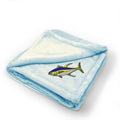 Plush Baby Blanket Tuna Embroidery Receiving Swaddle Blanket Polyester