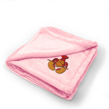 Plush Baby Blanket Lobster A Embroidery Receiving Swaddle Blanket Polyester