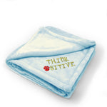 Plush Baby Blanket Think Pawsitive Embroidery Pet Dog Cat Polyester