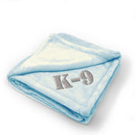 Plush Baby Blanket K-9 Silver Logo Embroidery Receiving Swaddle Blanket