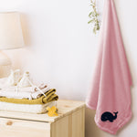 Plush Baby Blanket Whale Sea Animal Embroidery Receiving Swaddle Blanket