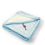 Plush Baby Blanket Tall Flamingo Pink Full Body Embroidery Polyester