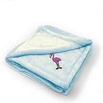 Plush Baby Blanket Flamingo Pink Body Style A Embroidery Polyester