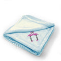 Plush Baby Blanket Flamingo Couple Heart Peak Embroidery Polyester