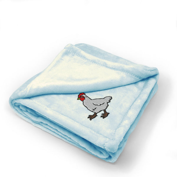 Plush Baby Blanket Farm Chicken Embroidery Receiving Swaddle Blanket Polyester