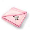 Plush Baby Blanket Farm Chicken Embroidery Receiving Swaddle Blanket Polyester