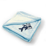 Plush Baby Blanket Cartoon Killer Whale Orca Embroidery Polyester