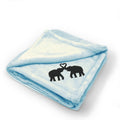 Plush Baby Blanket Elephant Couple Embroidery Receiving Swaddle Blanket