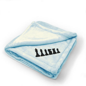 Plush Baby Blanket Chess Set Black Embroidery Receiving Swaddle Blanket
