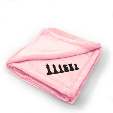 Plush Baby Blanket Chess Set Black Embroidery Receiving Swaddle Blanket