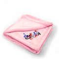 Plush Baby Blanket America Usa Patriotic Logo Embroidery Polyester
