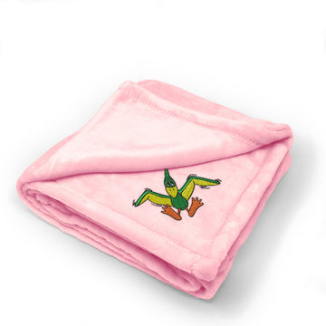 Plush Baby Blanket Pterodactyl Embroidery Receiving Swaddle Blanket Polyester