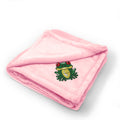 Plush Baby Blanket Cute Frog A Embroidery Receiving Swaddle Blanket Polyester