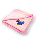 Plush Baby Blanket Kid Compact Car City Embroidery Receiving Swaddle Blanket