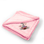 Plush Baby Blanket Animal Pet Cat Kitty Glasses Embroidery Polyester
