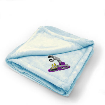 Plush Baby Blanket Kids Small Machine Robot Embroidery Receiving Swaddle Blanket