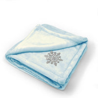Plush Baby Blanket Unique Snow Flake Embroidery Receiving Swaddle Blanket