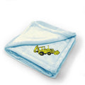 Plush Baby Blanket Back Hoe Loader Embroidery Receiving Swaddle Blanket