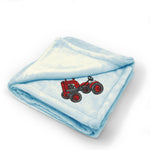 Plush Baby Blanket Tractor Machine A Embroidery Receiving Swaddle Blanket