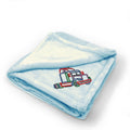 Plush Baby Blanket Semi Truck Colorful Logo Embroidery Receiving Swaddle Blanket