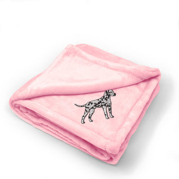 Plush Baby Blanket Dalmatian Embroidery Receiving Swaddle Blanket Polyester