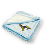 Plush Baby Blanket German Shepherd Dog A Embroidery Receiving Swaddle Blanket