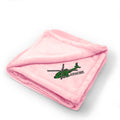 Plush Baby Blanket Apache Helicopter Name Embroidery Receiving Swaddle Blanket