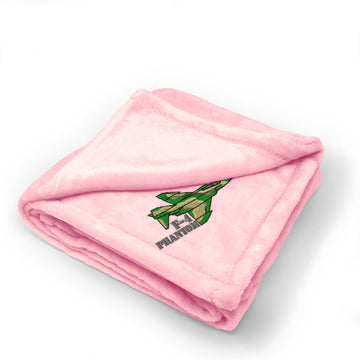 Plush Baby Blanket F-4 Phantom Name Embroidery Receiving Swaddle Blanket