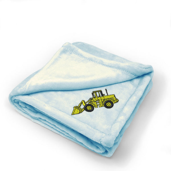 Plush Baby Blanket Loader Embroidery Receiving Swaddle Blanket Polyester