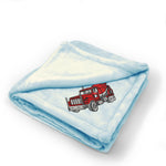 Plush Baby Blanket Cement Truck A Embroidery Receiving Swaddle Blanket Polyester