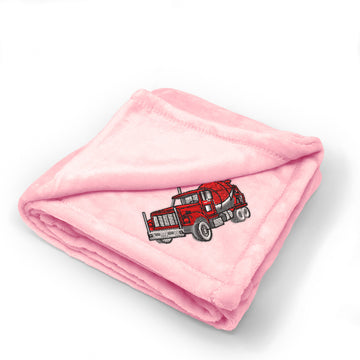 Plush Baby Blanket Cement Truck A Embroidery Receiving Swaddle Blanket Polyester
