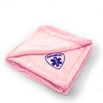 Plush Baby Blanket Emt Paramedic Embroidery Receiving Swaddle Blanket Polyester