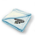 Plush Baby Blanket Firefighter Truck Hook and Ladder Embroidery Polyester