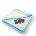 Plush Baby Blanket Fire Engine Truck A Embroidery Receiving Swaddle Blanket