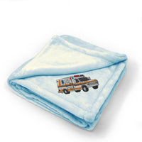 Plush Baby Blanket Ambulance A Embroidery Receiving Swaddle Blanket Polyester