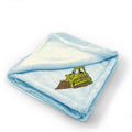 Plush Baby Blanket Bulldozer Construction A Embroidery Receiving Swaddle Blanket