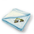 Plush Baby Blanket Logging Excavator Construction Embroidery Polyester