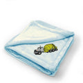 Plush Baby Blanket Cement Truck B Embroidery Receiving Swaddle Blanket Polyester