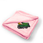 Plush Baby Blanket Riding Lawn Mower A Embroidery Receiving Swaddle Blanket