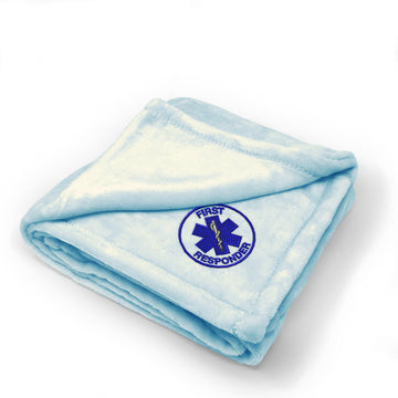 Plush Baby Blanket First Responder Occupations A Embroidery Polyester